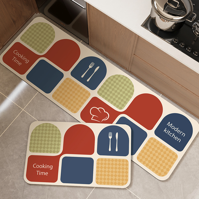 Home Cooking Made Easy - Современный набор кухонных ковриков, нескользящие, геометрические,