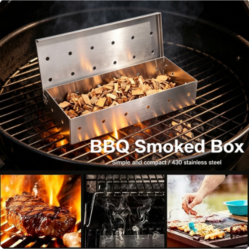 Smoker Box Wood Chip - Коробка-коптильня из нержавеющей стали для древесных