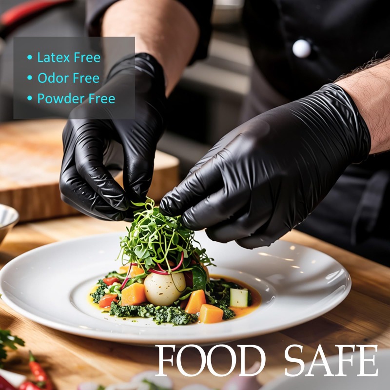 Home Cooking Meals - Одноразовые черные нитриловые перчатки для дома,