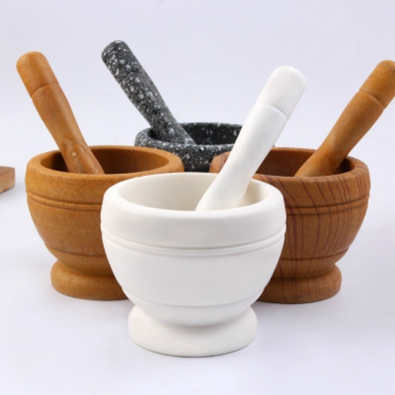 Mortar Pestle Granite - Гранитная мельница-таз для измельчения специй, чеснока,