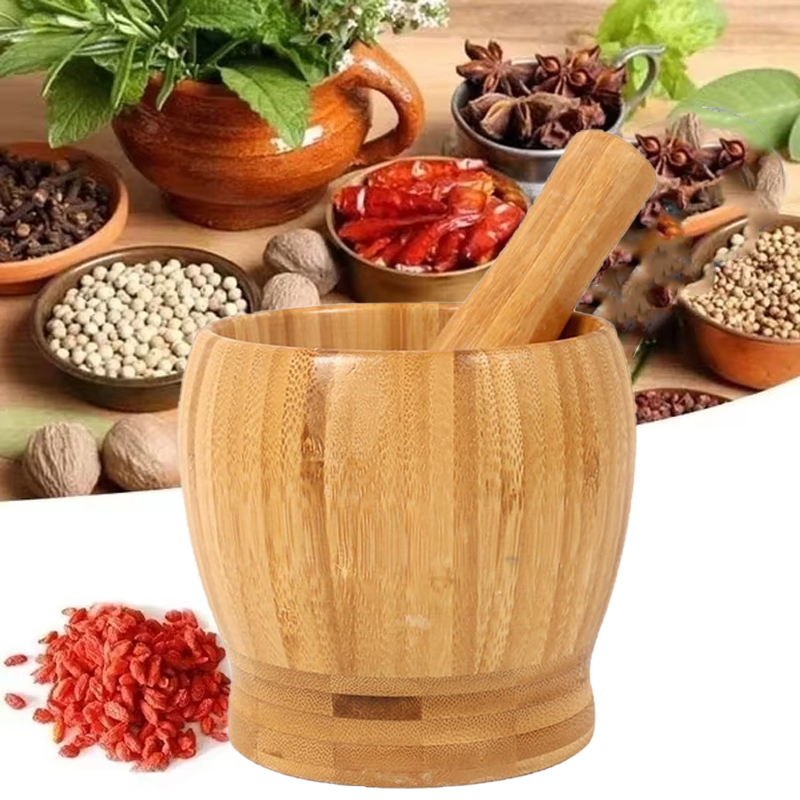 Mortar Pestle Granite - Кухонный традиционный деревянный набор ступка и