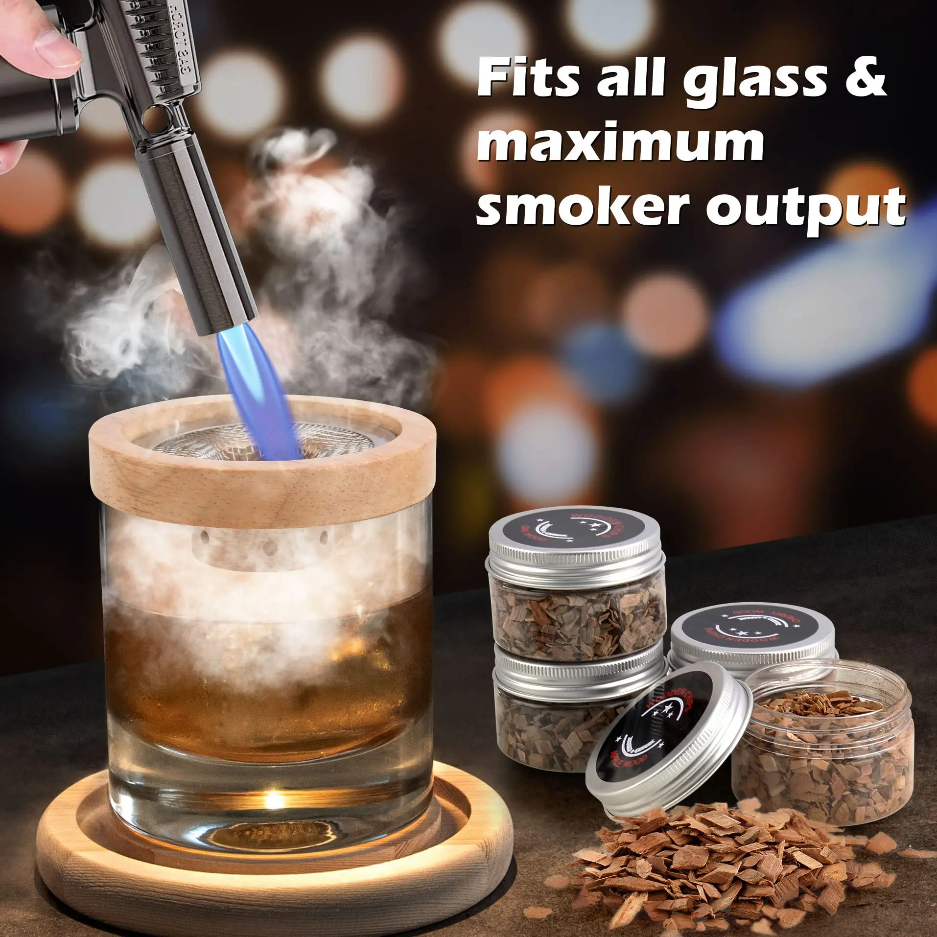 Smoker Box Wood Chip - Набор для коктейлей, барная деревянная вытяжка