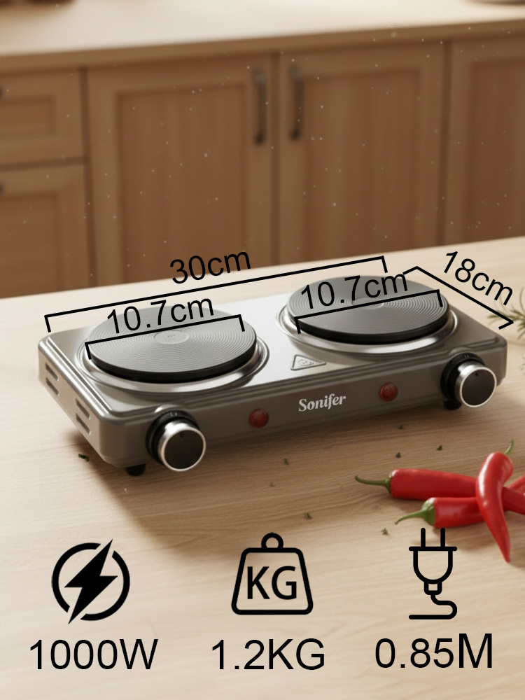 Двухконфорочная электрическая  – обзор и цена Hot Pot Portable Dual