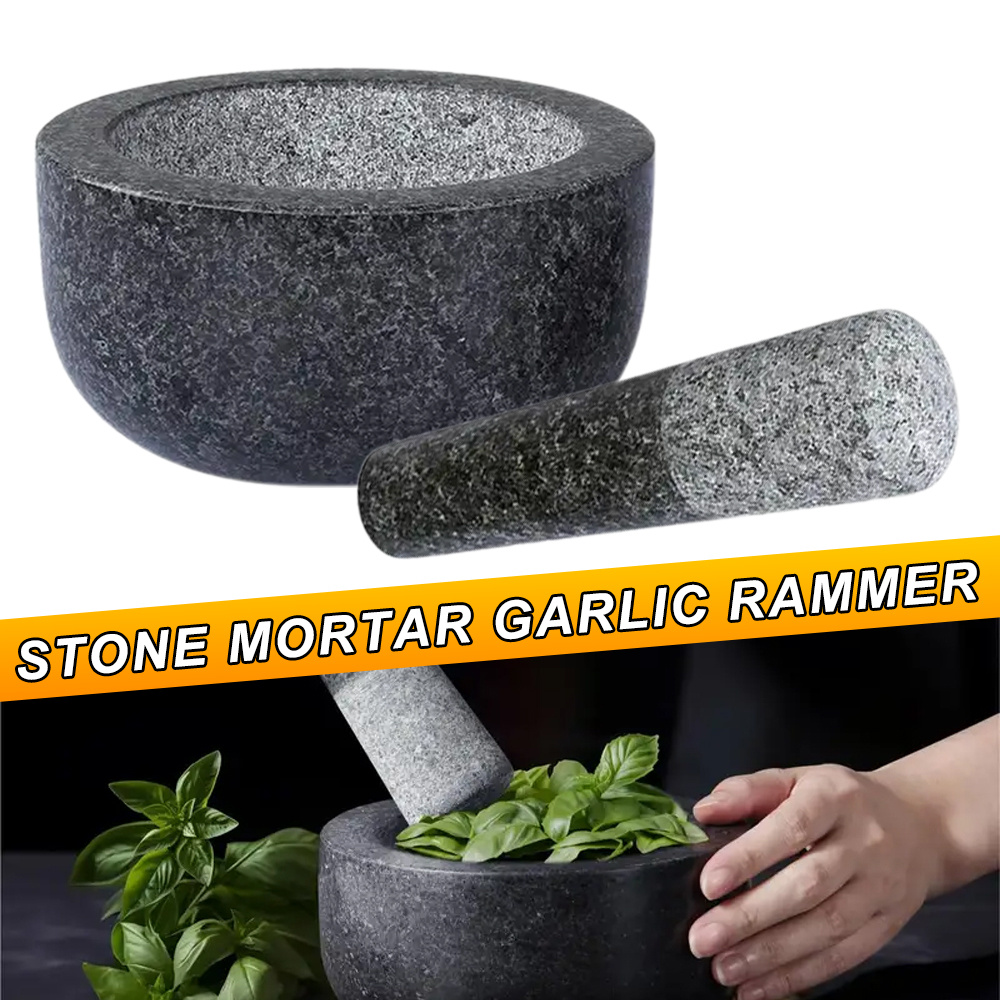 Каменная чеснокодавка из натур – обзор и цена Mortar Pestle Granite