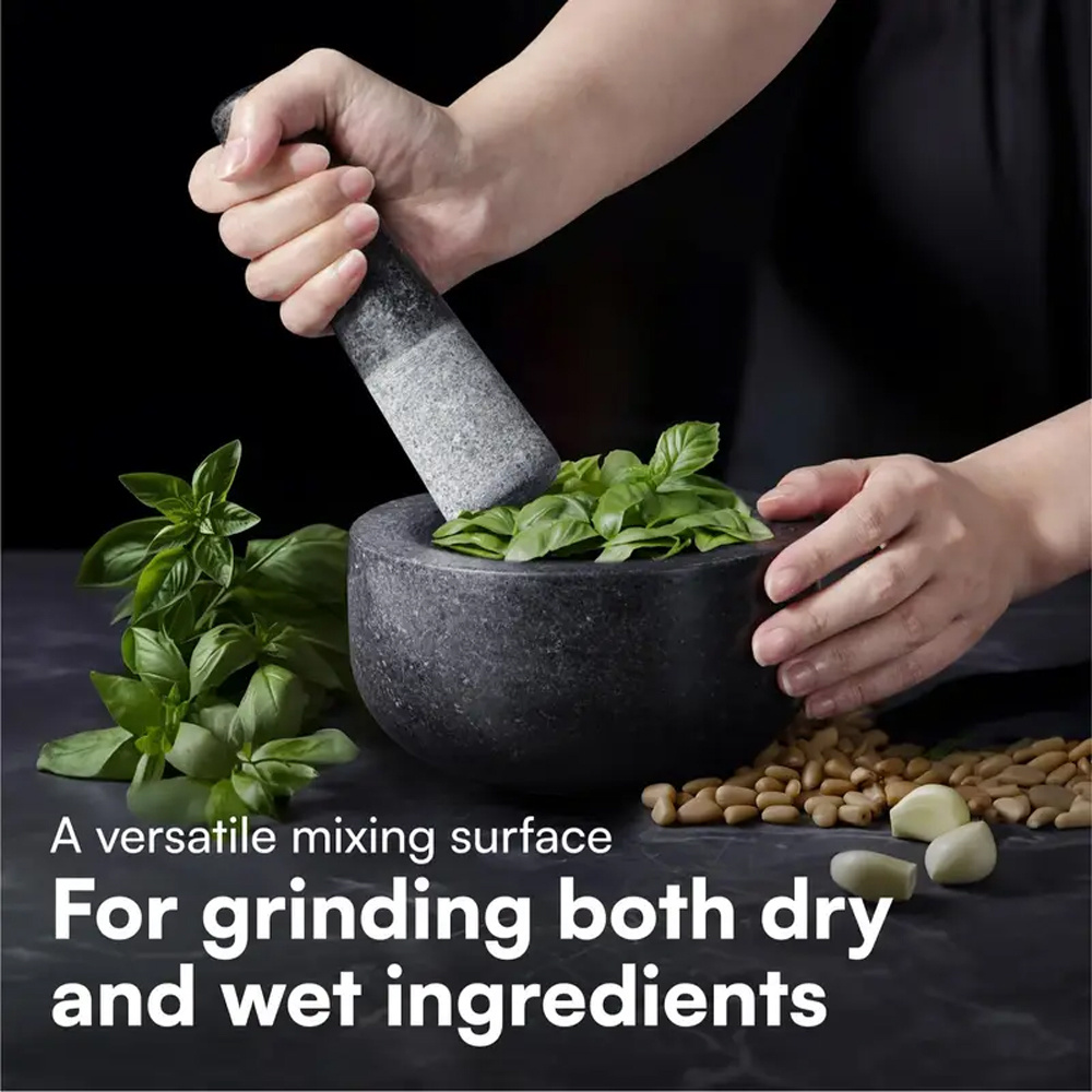 Каменная чеснокодавка из натур – обзор и цена Mortar Pestle Granite